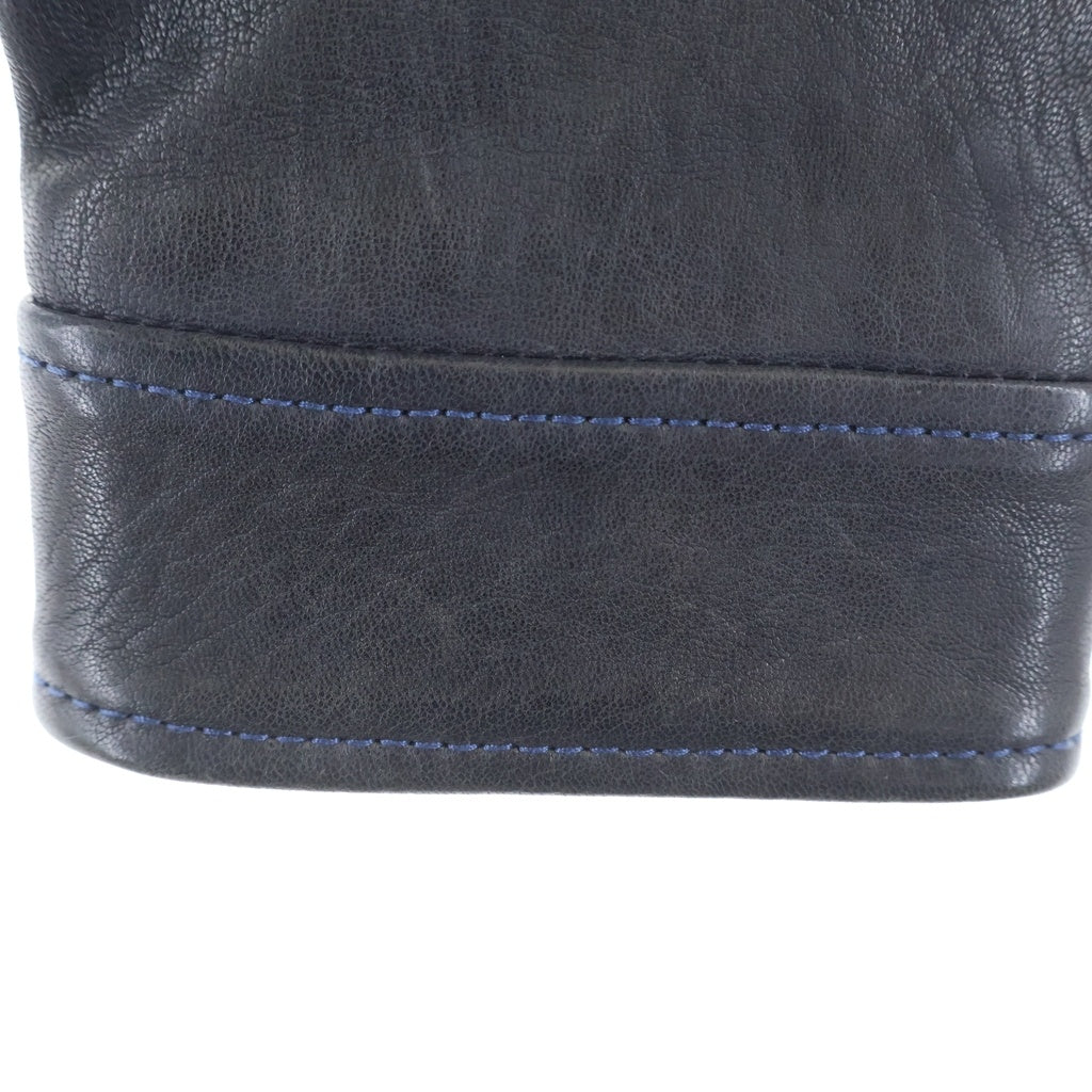 TOM FORD(トムフォード) ラムレザー ジップアップ レザー ジャケット ネイビー BG426 TFL467