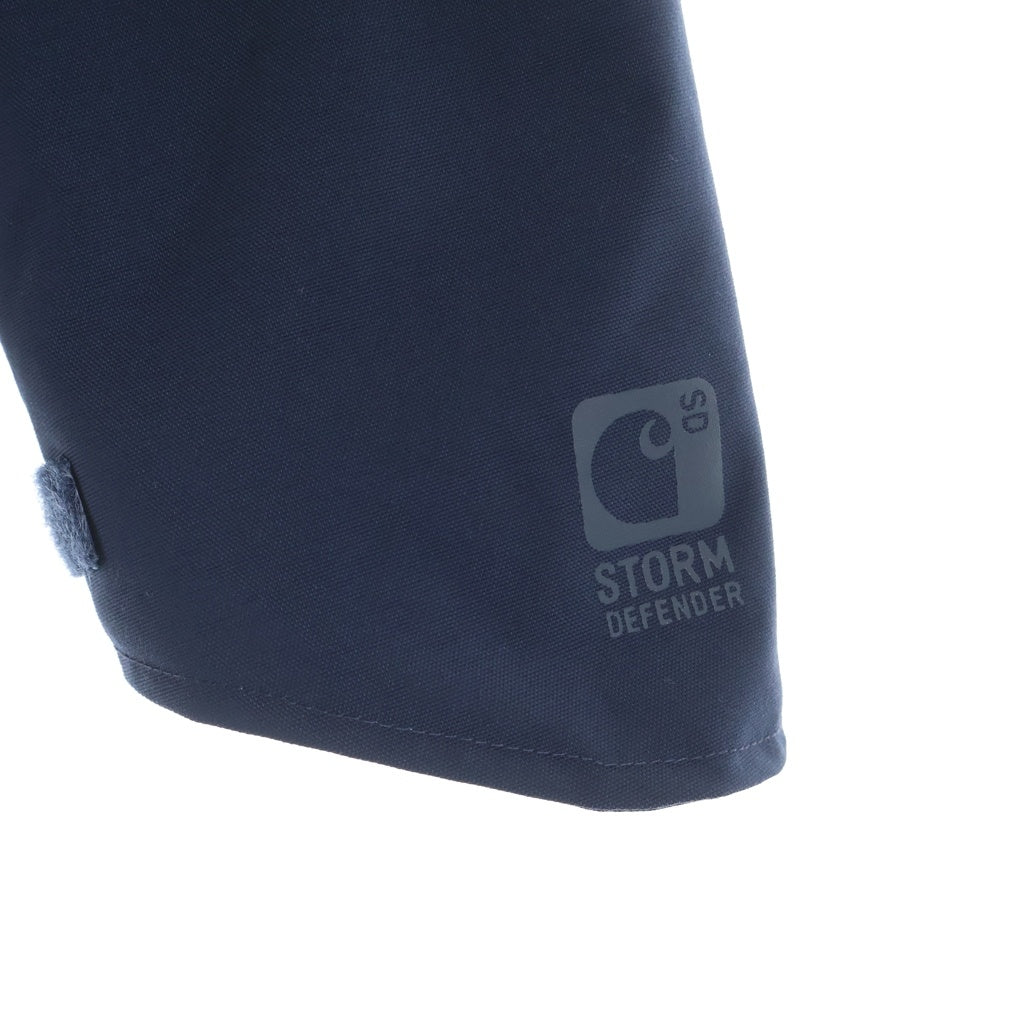 CARHARTT(カーハート) ラバーワッペンロゴ ナイロン フーデッド ジップアップ ジャケット ネイビー