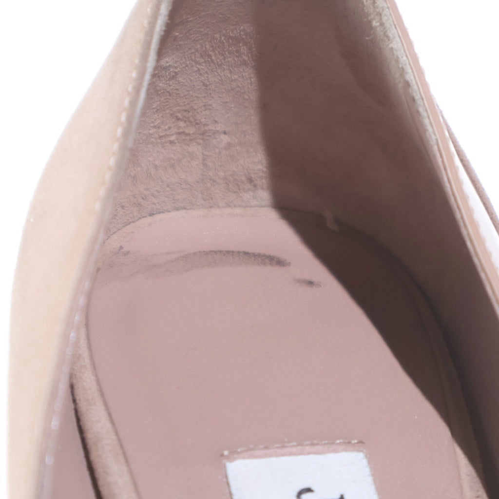 JIMMY CHOO(ジミーチュウ) スエード×パテント レザー ポインテッドトゥ ピンヒール パンプス シューズ #37 ベージュ レディース