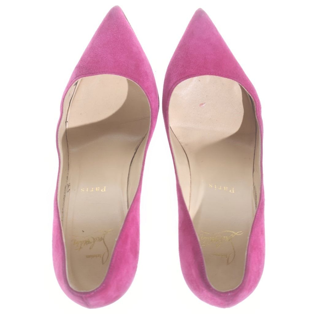 CHRISTIAN LOUBOUTIN(クリスチャンルブタン) スエード ポインテッドトゥ ピンヒール パンプス シューズ #36 1/2 ライトピンク レディース