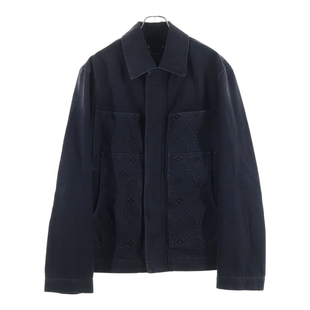 LOUIS VUITTON(ルイヴィトン) 24AW モノグラムエンボス ワークウェア ジップアップデニム トラッカージャケット ブラック RM242MQ CCU HRA50W
