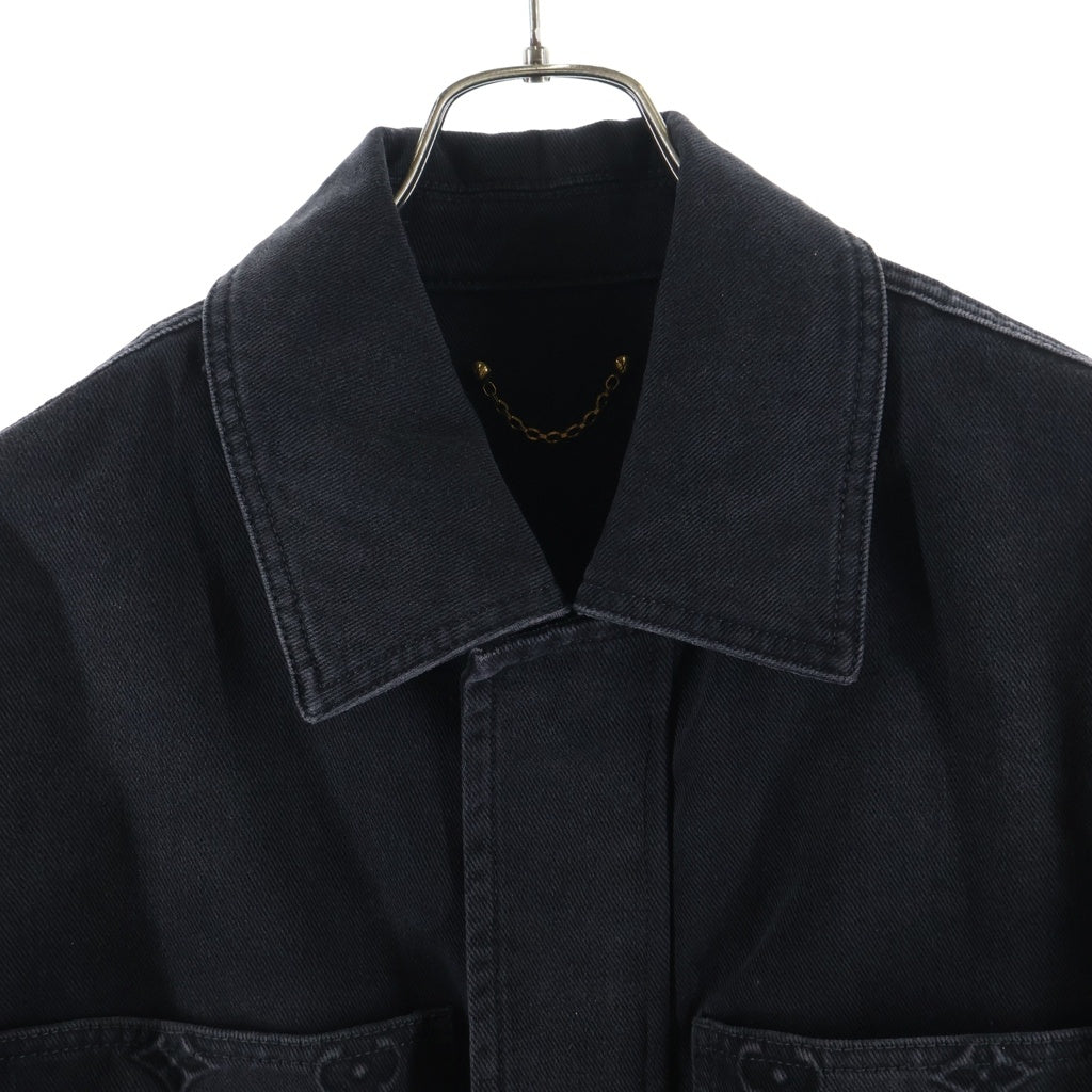 LOUIS VUITTON(ルイヴィトン) 24AW モノグラムエンボス ワークウェア ジップアップデニム トラッカージャケット ブラック RM242MQ CCU HRA50W