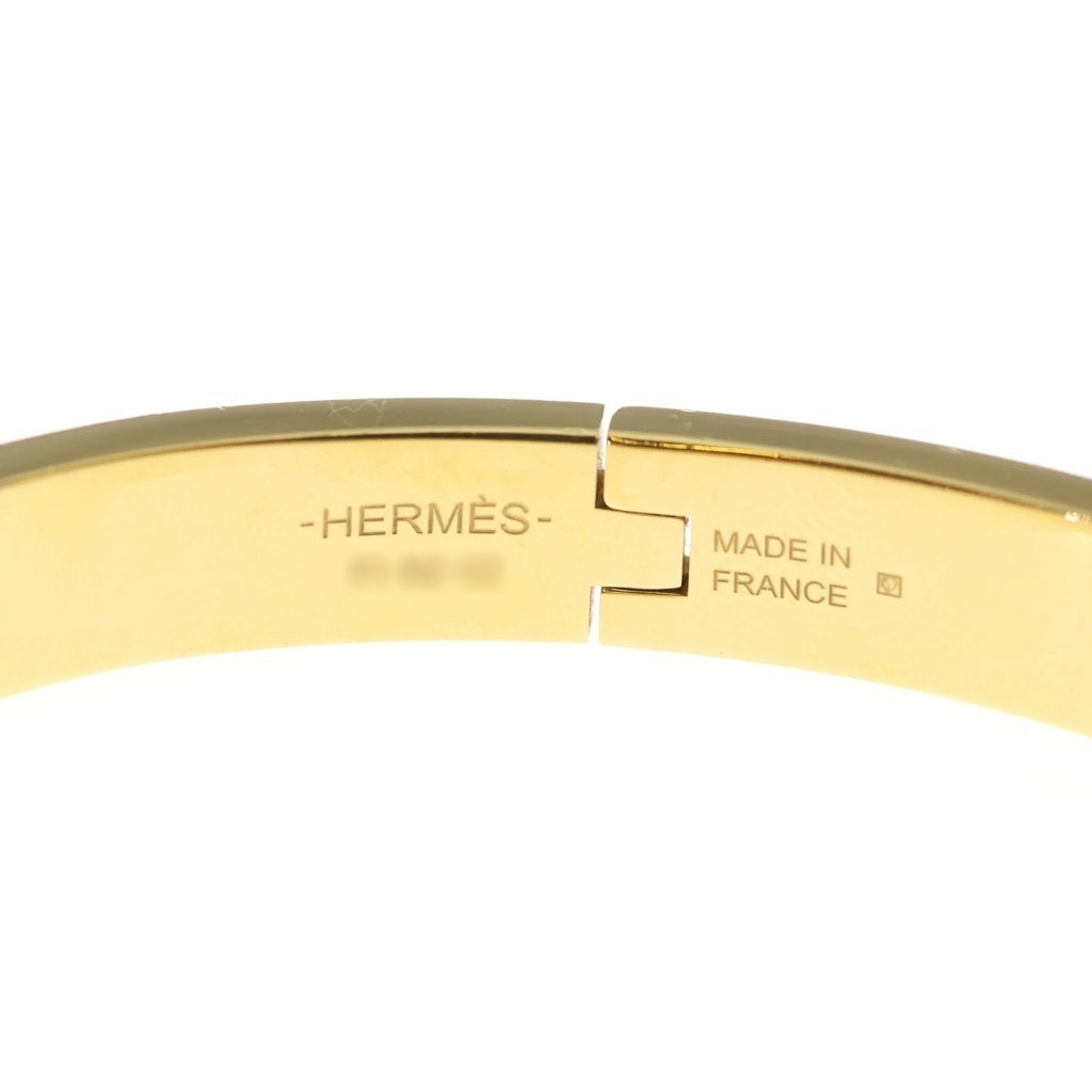 HERMES(エルメス) ミニクリッ シェーヌダンクル ブレスレット バングル ゴールド×ブラック レディース