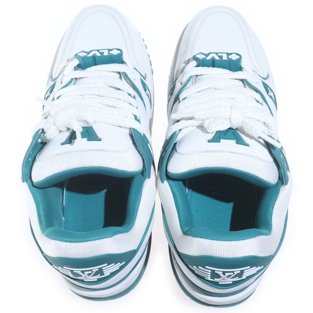 LOUIS VUITTON(ルイヴィトン) LV Trainer Maxi sneaker LVトレイナー マキシライン ローカットスニーカー シューズ レザー ホワイト/グリーン VL 1203