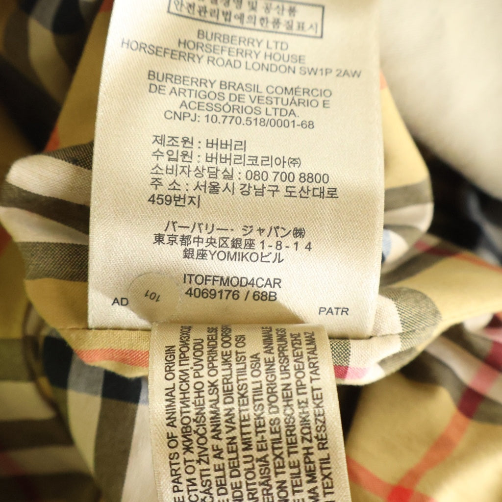 BURBERRY(バーバリー) Honey Beige Canvas Trench Coat ハニーベージュ コットンキャンバス トレンチコート パイピングテープ ベージュ 4069176 レディース