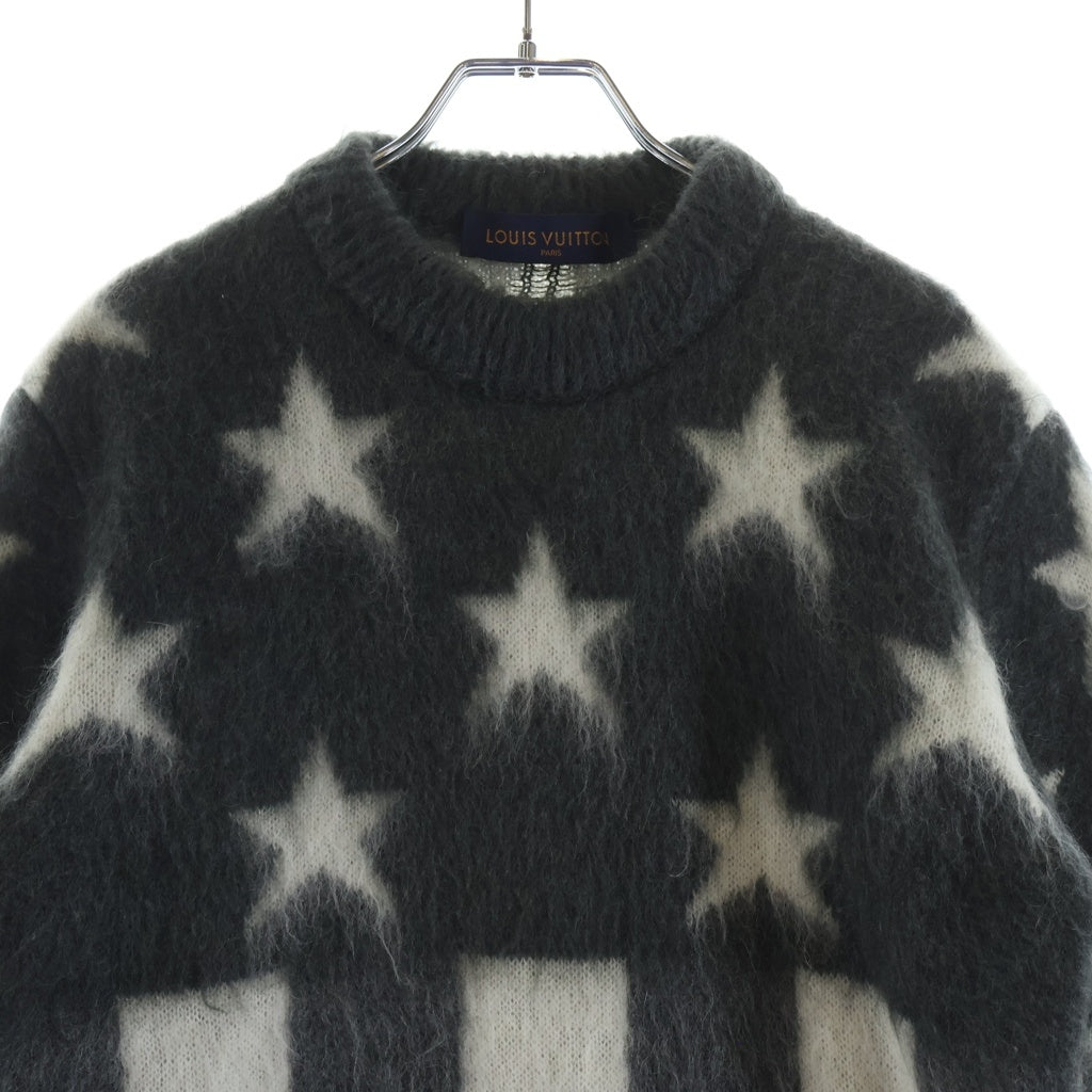 LOUIS VUITTON(ルイヴィトン) USAフラッグモヘアジャガードニット セーター ホワイト/グレー RM192 RIS HHN98W レディース