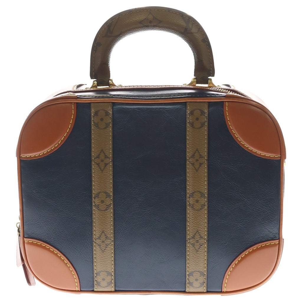 LOUIS VUITTON(ルイヴィトン) ヴァリゼットPM モノグラムリバース PVC レザー 2WAY ハンド ショルダーバッグ ゴールド金具 ネイビー/ブラウン M53782 レディース