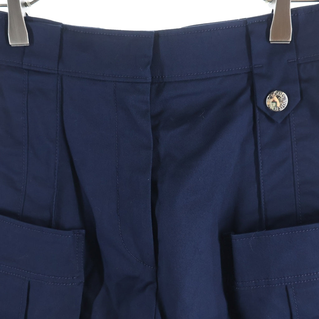 LOUIS VUITTON(ルイヴィトン) バミューダショーツ ショートパンツ ハーフワイドカーゴパンツ コットン ポリウレタン ネイビー RW201B OOM FIPO86 レディース