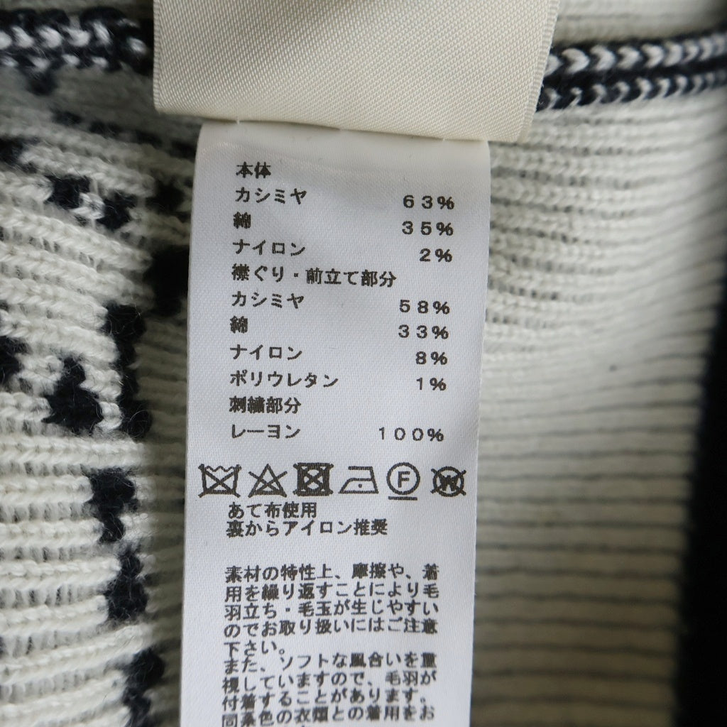 HERMES(エルメス) 23SS Brides de Gala ブリッド ドゥ 柄 ジャガード総柄 カシミヤ ニット カーディガン ブラック 3E2711D8 レディース