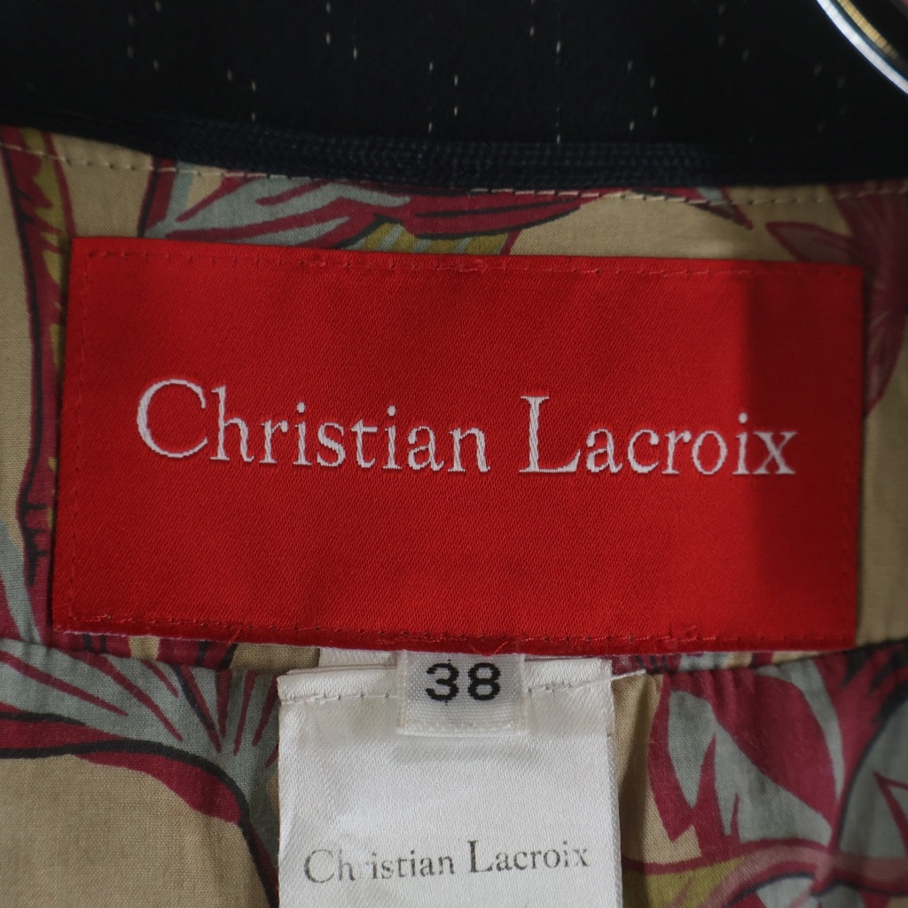 Christian Lacroix(クリスチャンラクロワ) ドット柄 セットアップ ベストドッキングテーラードジャケット ロングスカート ブラック レディース