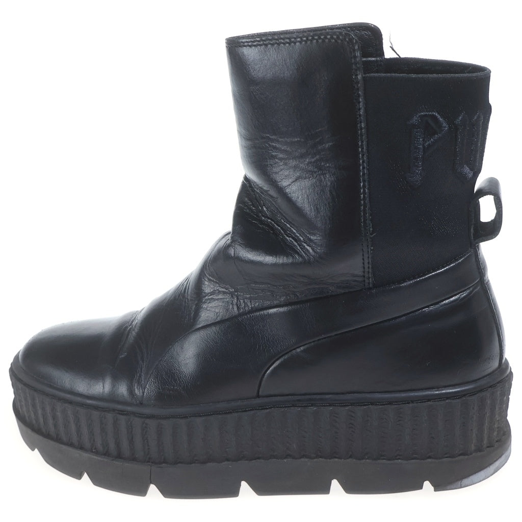 PUMA(プーマ) Fenty CHELSEA SNEAKER BOOT フェンティ チェルシースニーカーブーツ バックゴア エンボスロゴ チャンキーソール レザー ブラック レディース 36626603