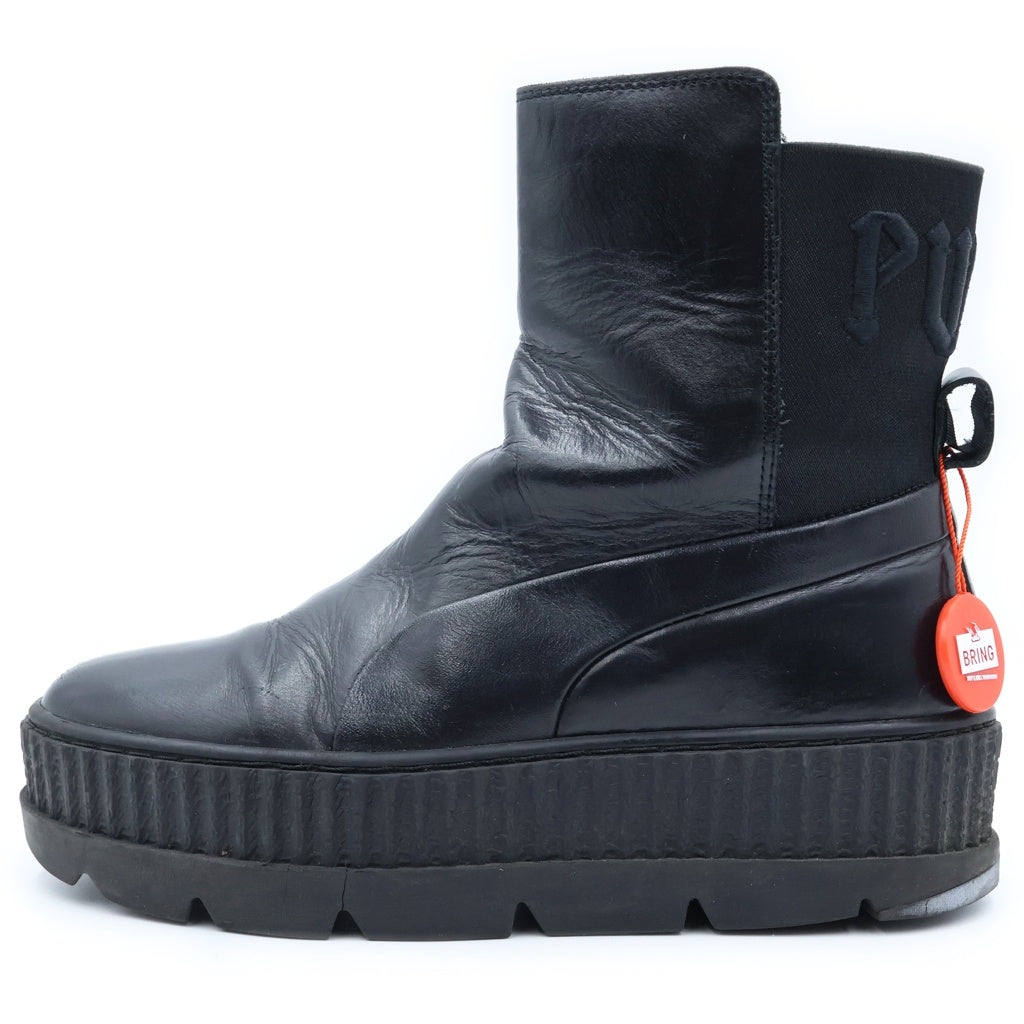 PUMA(プーマ) Fenty CHELSEA SNEAKER BOOT フェンティ チェルシースニーカーブーツ バックゴア エンボスロゴ チャンキーソール レザー ブラック レディース 36626603