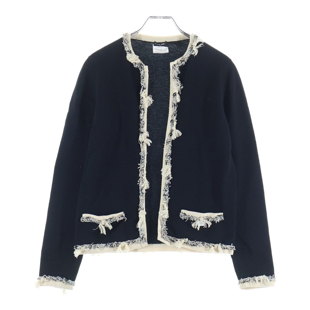CHANEL(シャネル) 05C ツイード カシミヤ 長袖ニット カーディガン ブラック レディース P25274V01803