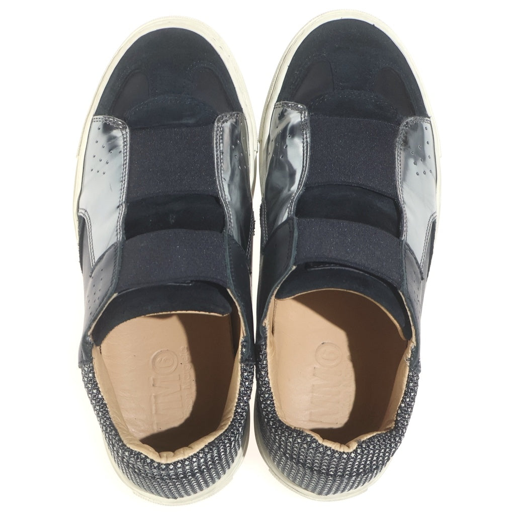 MM6 Maison Margiela(エムエムシックスメゾンマルジェラ) 16SS 再構築 パッチワーク ローカットスニーカー シューズ ブラック/シルバー S40WS0035 レディース