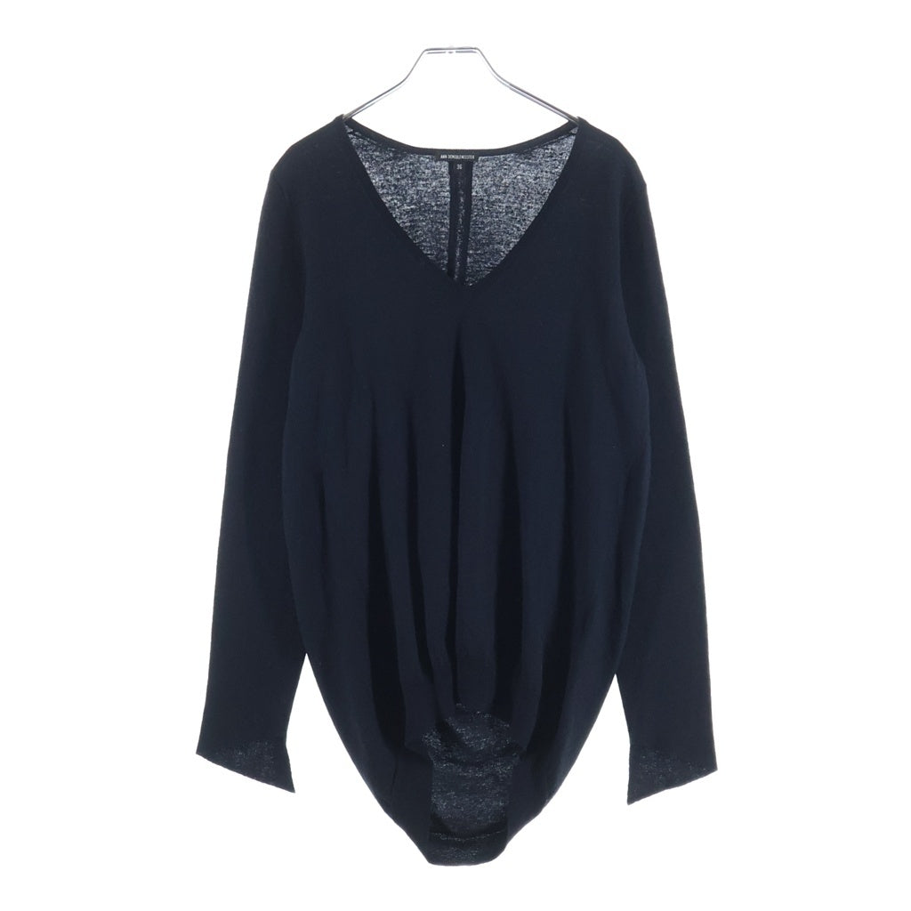 ANN DEMEULEMEESTER(アンドゥムルメステール) 10s バルーンニット セーター ウール レーヨン インコントロ ブラック レディース