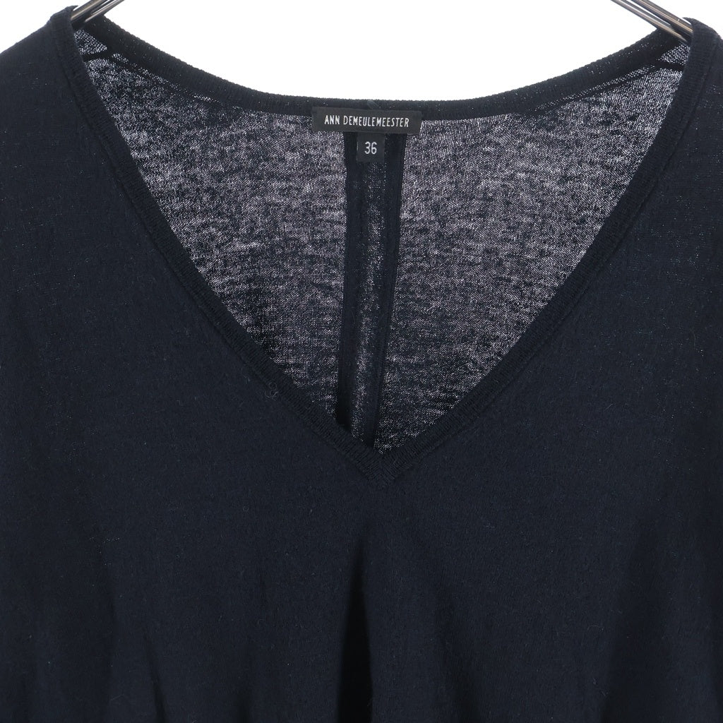 ANN DEMEULEMEESTER(アンドゥムルメステール) 10s バルーンニット セーター ウール レーヨン インコントロ ブラック レディース