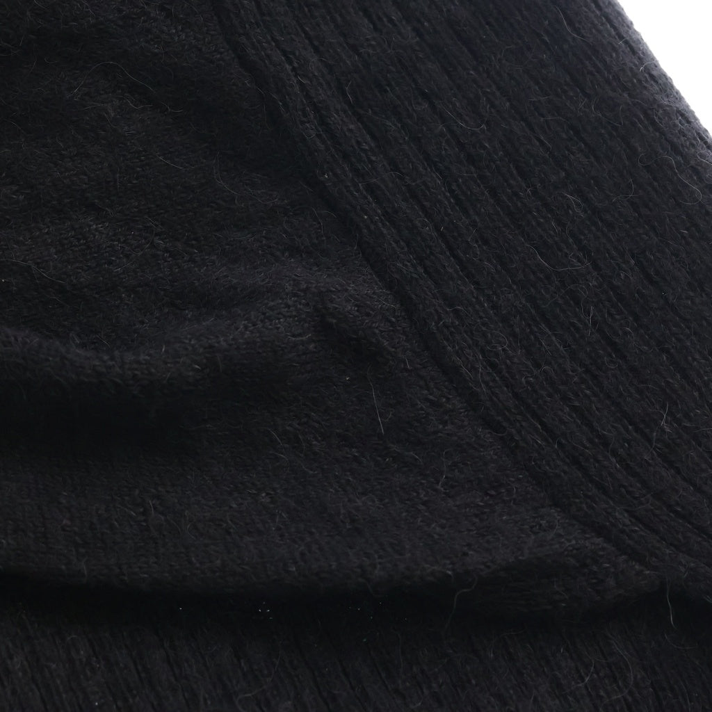 ANN DEMEULEMEESTER(アンドゥムルメステール) 10s インコントロ期 フーデッドニットポンチョ フード アルパカ ブラック 352-21-95011 レディース