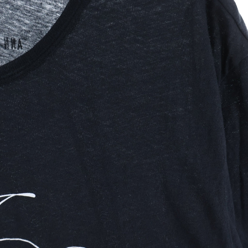 ANN DEMEULEMEESTER(アンドゥムルメステール) 10s バックロゴ 半袖Tシャツ カットソー コットン 両面プリント コロネット ブラック レディース