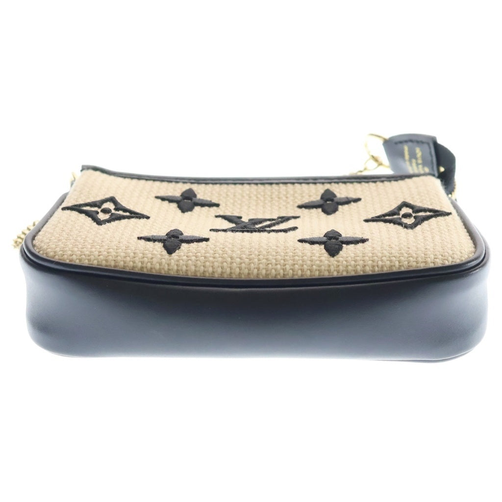 LOUIS VUITTON(ルイヴィトン) モノグラム バイ ザ プール ミニ ポシェット アクセソワール アクセサリーポーチ ハンドバッグ ゴールド金具 ベージュ/ブラック M82472 レディース