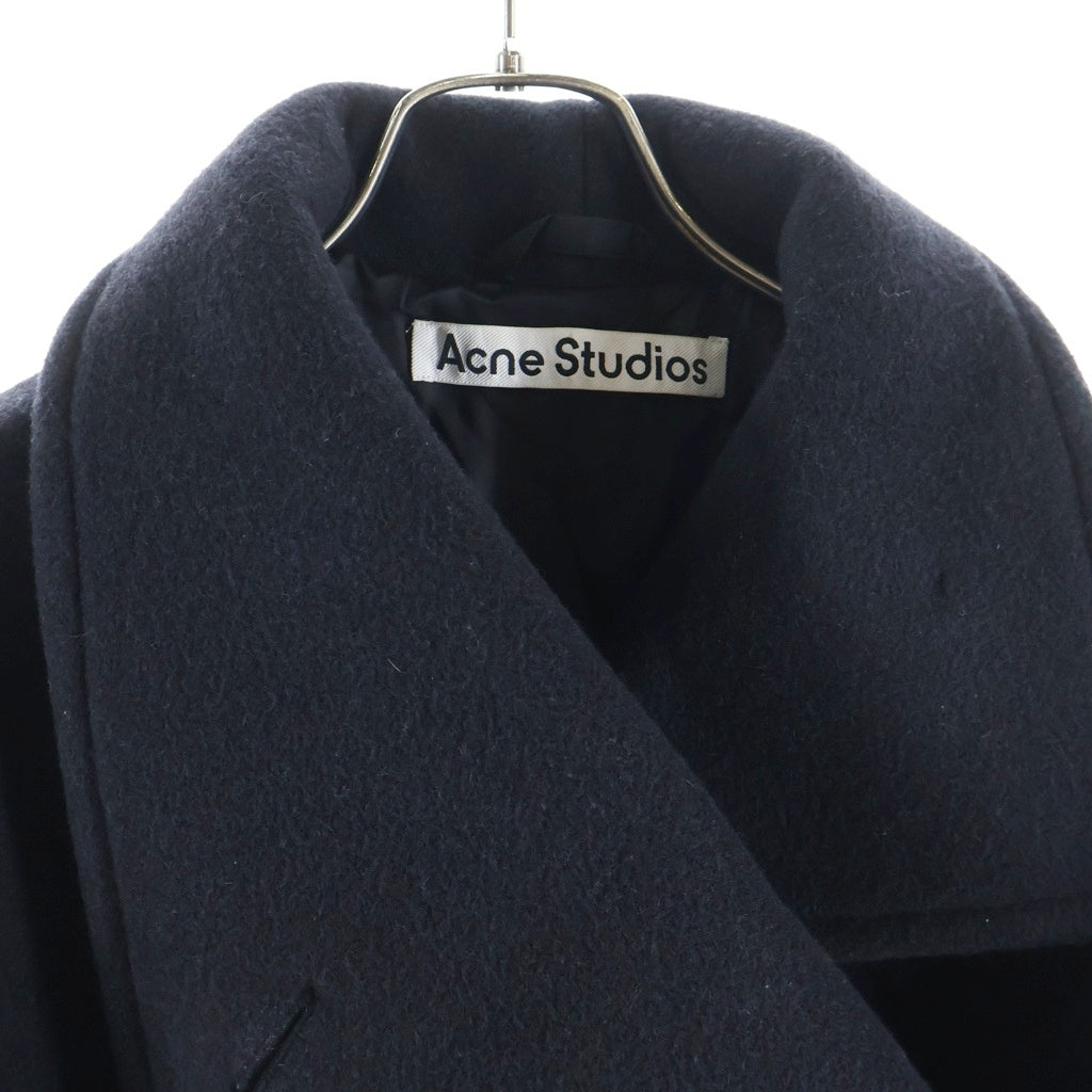 Acne Studios(アクネ ストゥディオズ) 22AW Pernell Neck Oversized Wool Coat ファンネルネック オーバーサイズド ウールコート ブラック FN-WN-OUTW000677 レディース