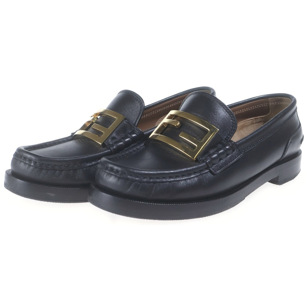 FENDI(フェンディ) Baguette Loafer バゲットローファー 革靴 シューズ FFバックル レザー ブラック 8D8450 レディース