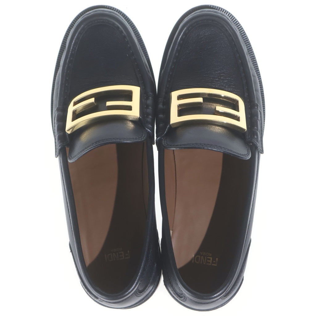 FENDI(フェンディ) Baguette Loafer バゲットローファー 革靴 シューズ FFバックル レザー ブラック 8D8450 レディース
