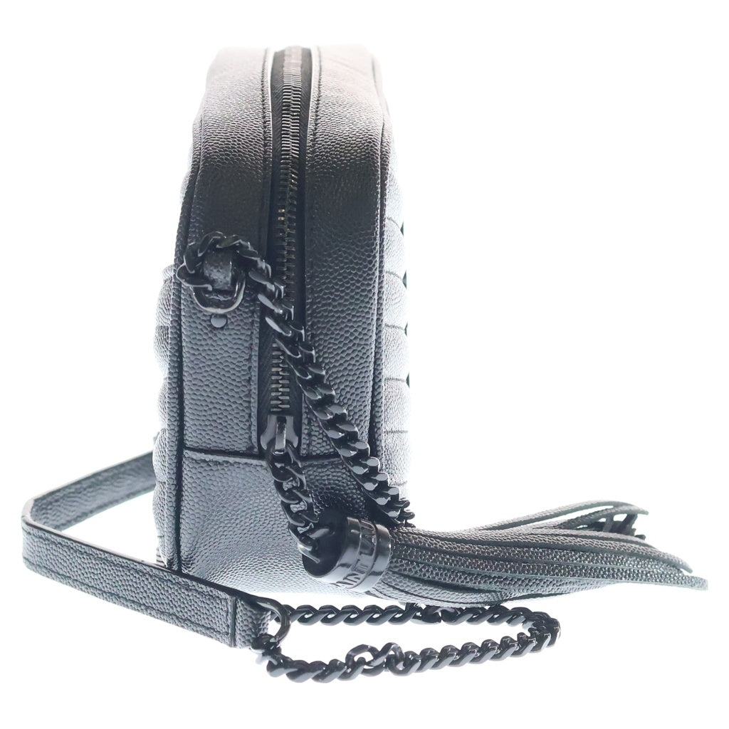 SAINT LAURENT PARIS(サンローランパリ) ルー ミニバック チェーンショルダーバッグ ブラック レザー 612579 ブラック金具 レディース