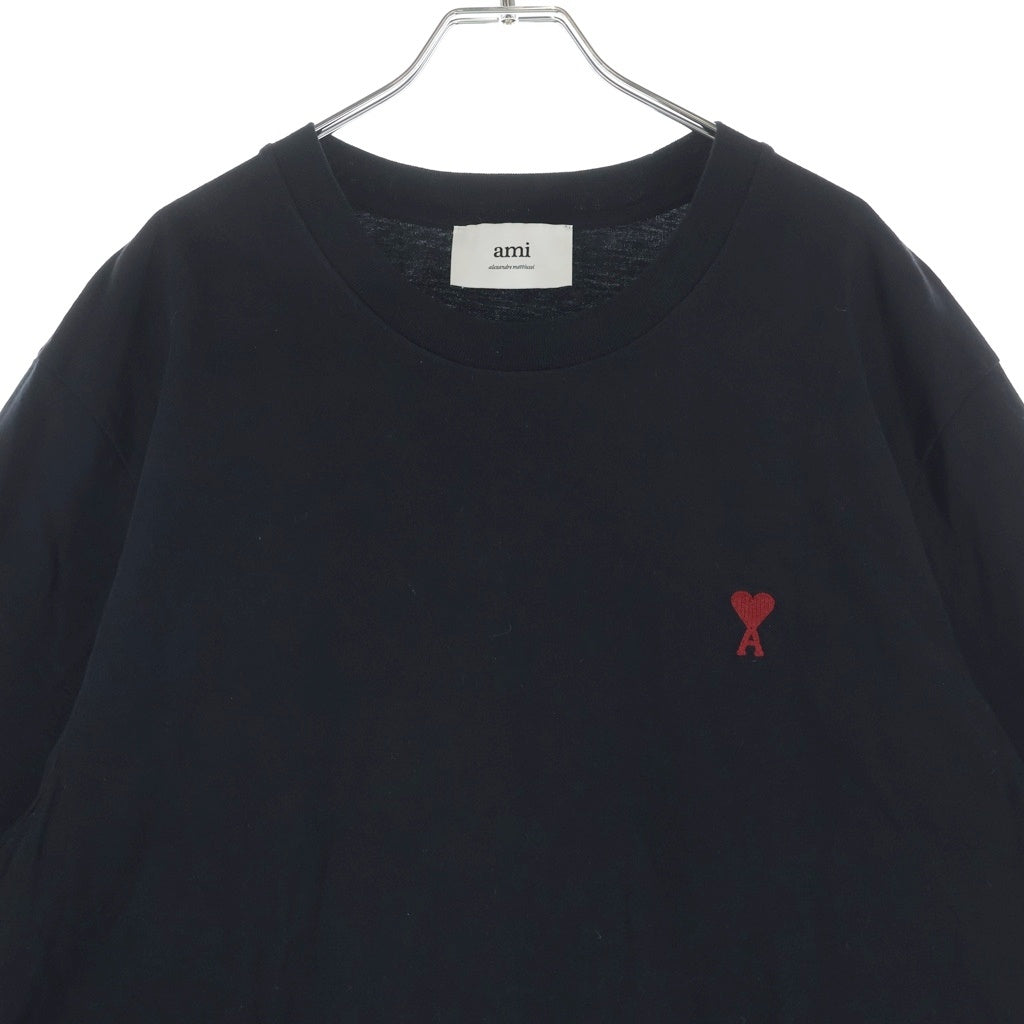 ami paris(アミパリス) ロゴ刺繍半袖Tシャツ ブラック #XXL