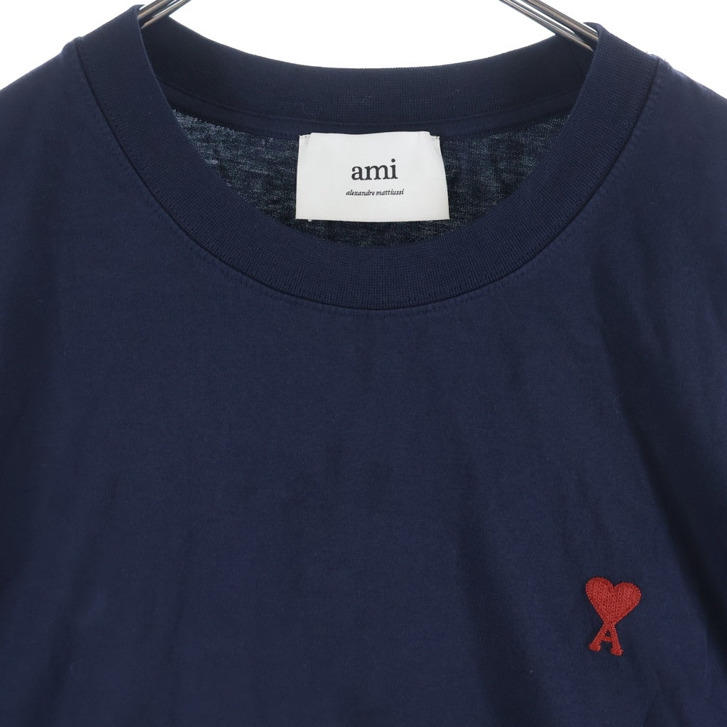 ami paris(アミパリス) フロントロゴ刺繍半袖Tシャツ ネイビー #XXL