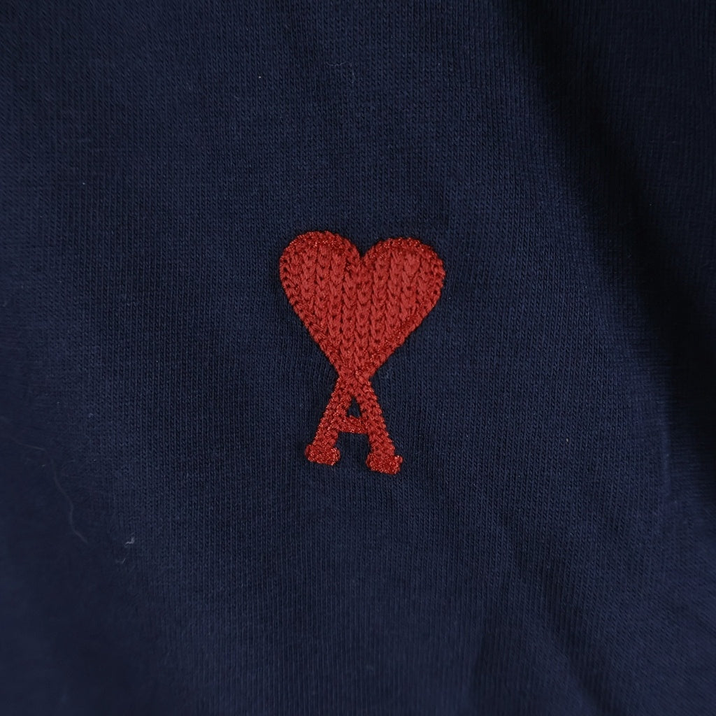 ami paris(アミパリス) フロントロゴ刺繍半袖Tシャツ ネイビー #XXL