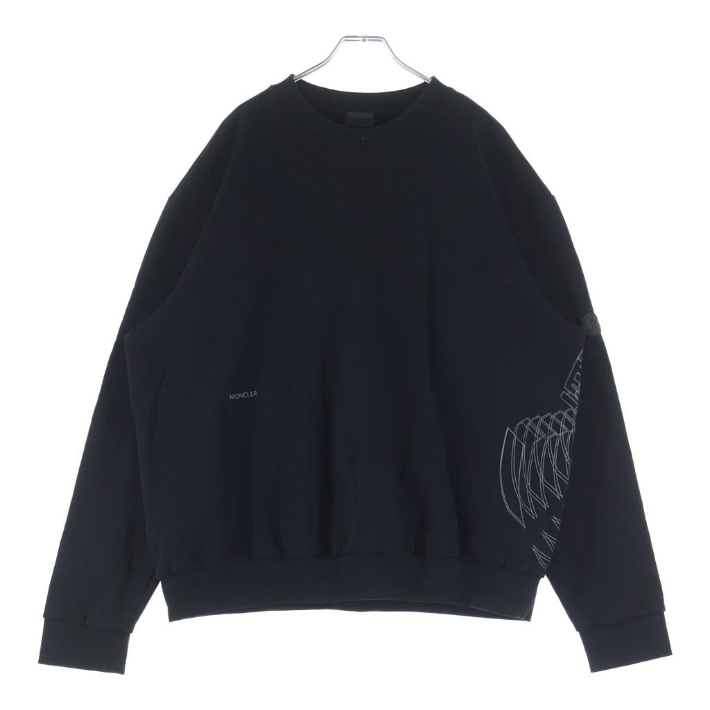 MONCLER(モンクレール) 21AW ロゴ グラフィックプリント クルーネック ブルオーバー スウェットトレーナー ブラック G20918G00016 899FL