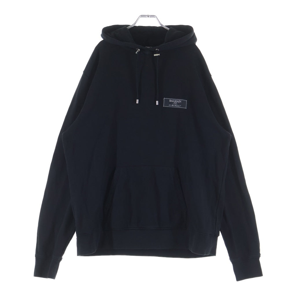 BALMAIN(バルマン) ワッペンロゴ プルオーバー スウェットパーカー フーディー ブラック JT047JB53