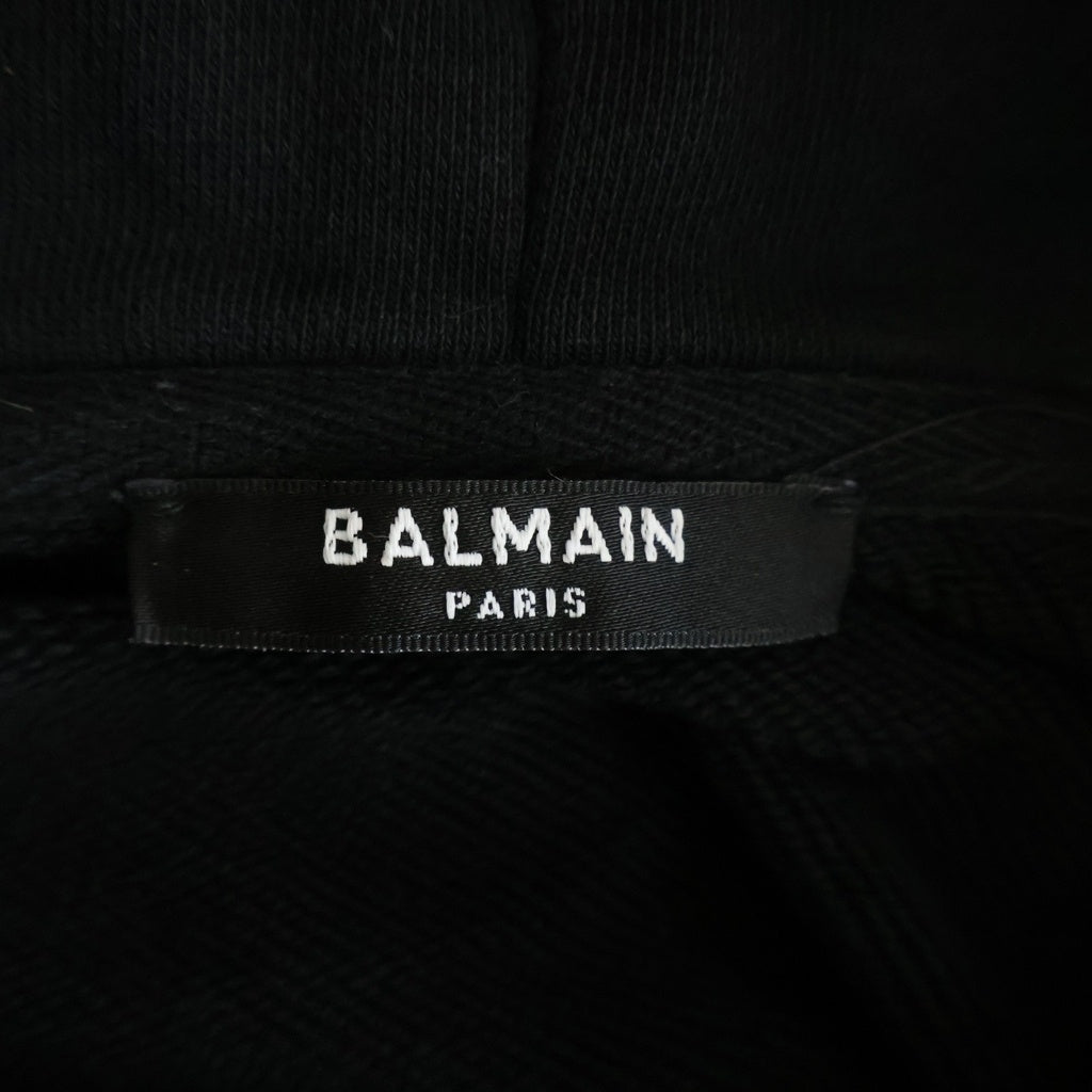 BALMAIN(バルマン) ワッペンロゴ プルオーバー スウェットパーカー フーディー ブラック JT047JB53