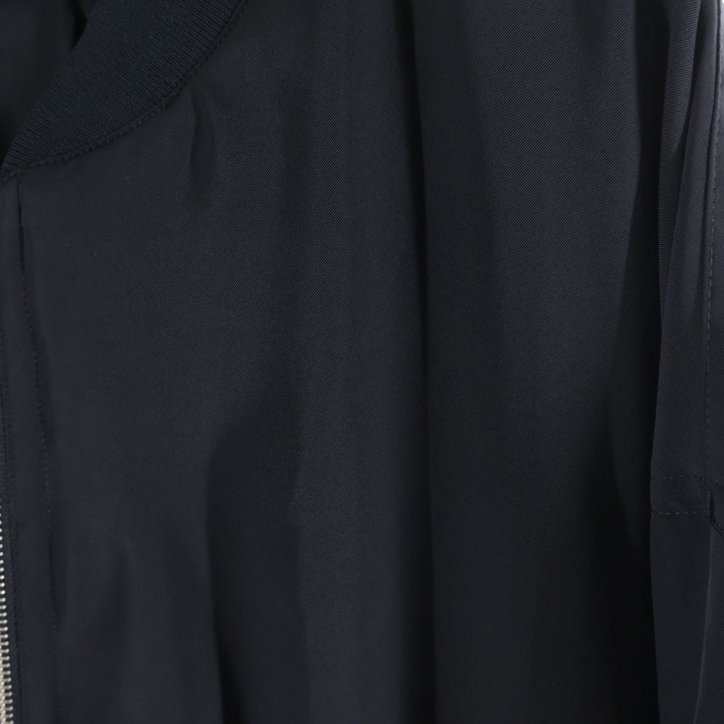 MM6 Maison Margiela(エムエムシックスメゾンマルジェラ) 24SS ポリエステル オーバーサイズ ジップアップ ボンバージャケット ブルゾン ブラック SH0AM0002 S54445