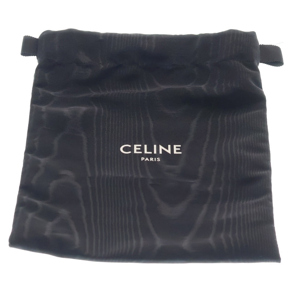 CELINE(セリーヌ) トレッキング モバイルポーチ ナイロン レザー ショルダーバッグ シルバー金具 ブラック レディース