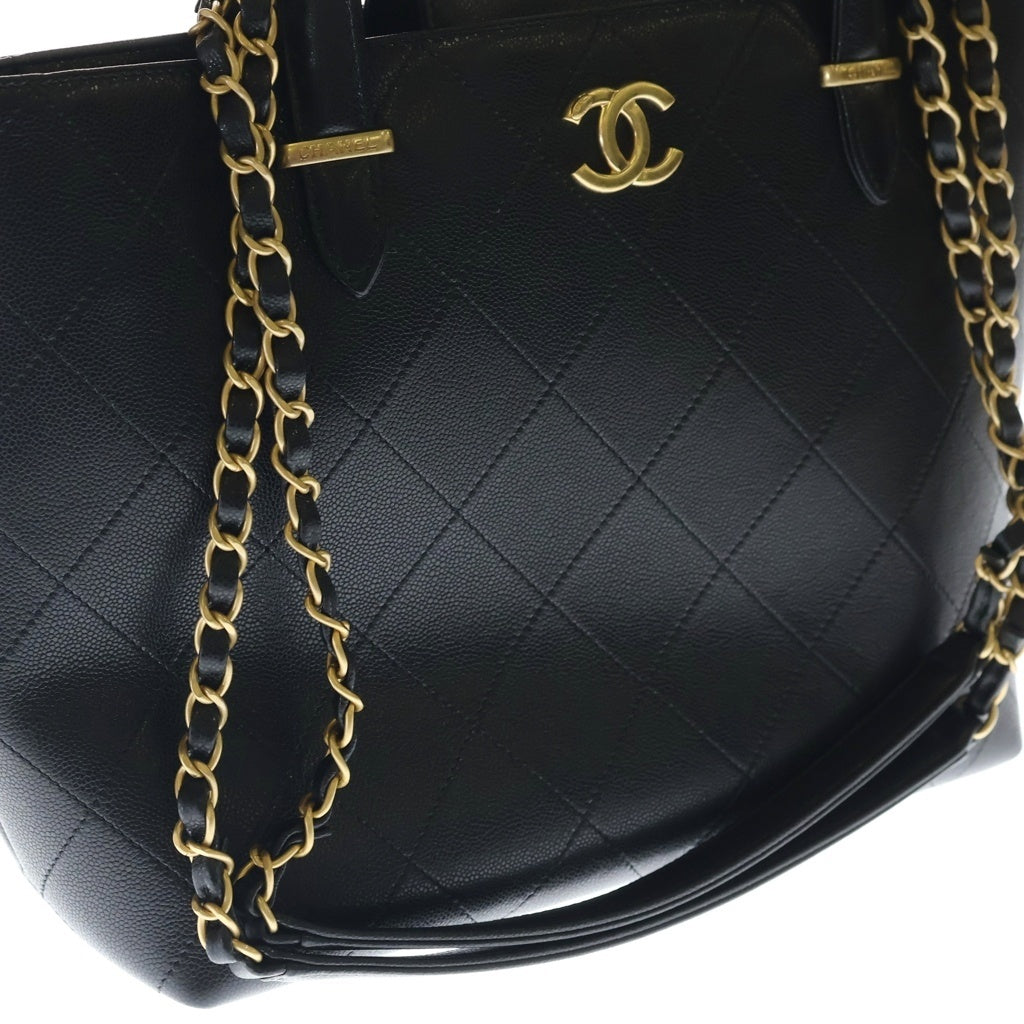 CHANEL(シャネル) マトラッセ クラシックショッピングバッグ ハンドバッグ トートバッグ ショルダーバッグ ブラック キャビアスキン AS5777 ゴールド金具 レディース