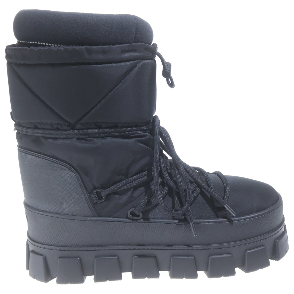 PRADA(プラダ) Re-Nylon GABARDINE APRES-SKI リナイロン ギャバジン アプレスキーブーツ アフタースキー ロングブーツ トライアングルロゴ ブラック 2U007N_3LFV_F0002_F_040