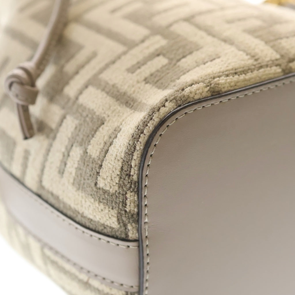 FENDI(フェンディ) ズッカ柄 モントレゾール キャンバス レザー 2WAY ハンド ショルダーバッグ ゴールド金具 ベージュ 8BS010 レディース
