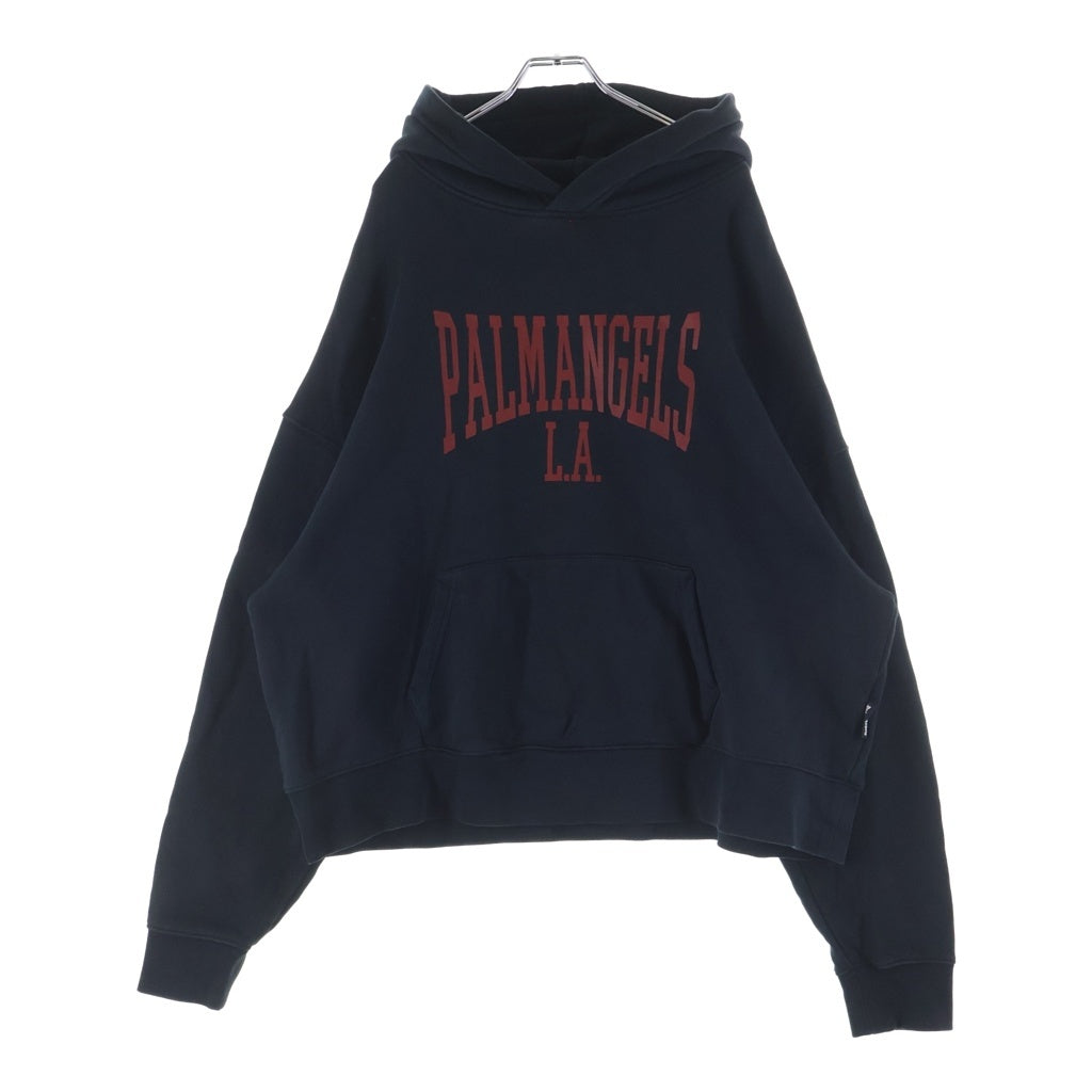 Palm Angels(パームエンジェルス) ロゴプリント プルオーバー スウェットパーカー フーディー ブラック PMBB058F24FLE003