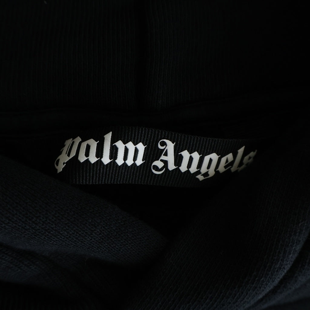 Palm Angels(パームエンジェルス) ロゴプリント プルオーバー スウェットパーカー フーディー ブラック PMBB058F24FLE003