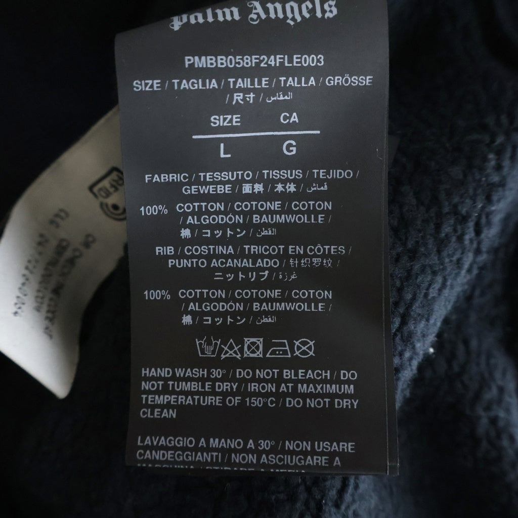 Palm Angels(パームエンジェルス) ロゴプリント プルオーバー スウェットパーカー フーディー ブラック PMBB058F24FLE003