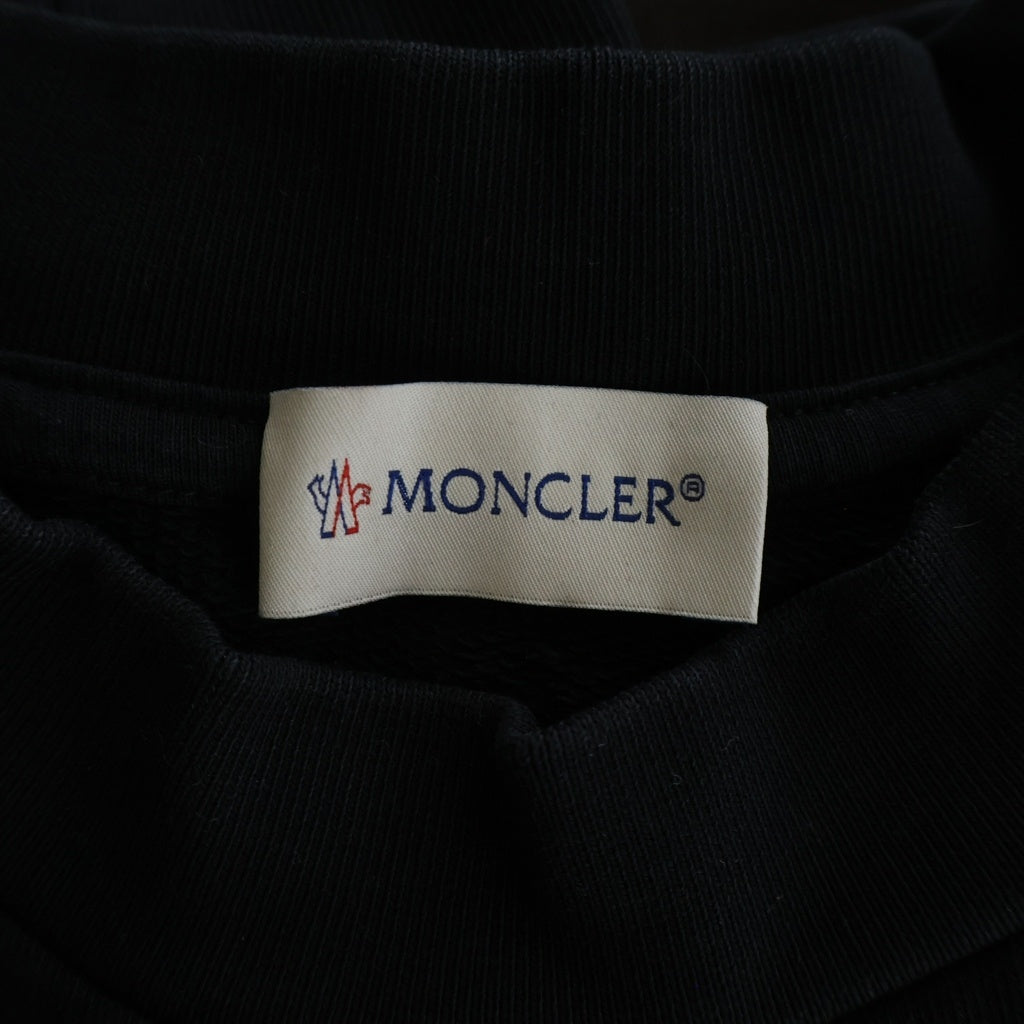 MONCLER(モンクレール) 23SS ワッペンロゴ クルーネック プルオーバー スウェットトレーナー ブラック I10918G00051 809KR
