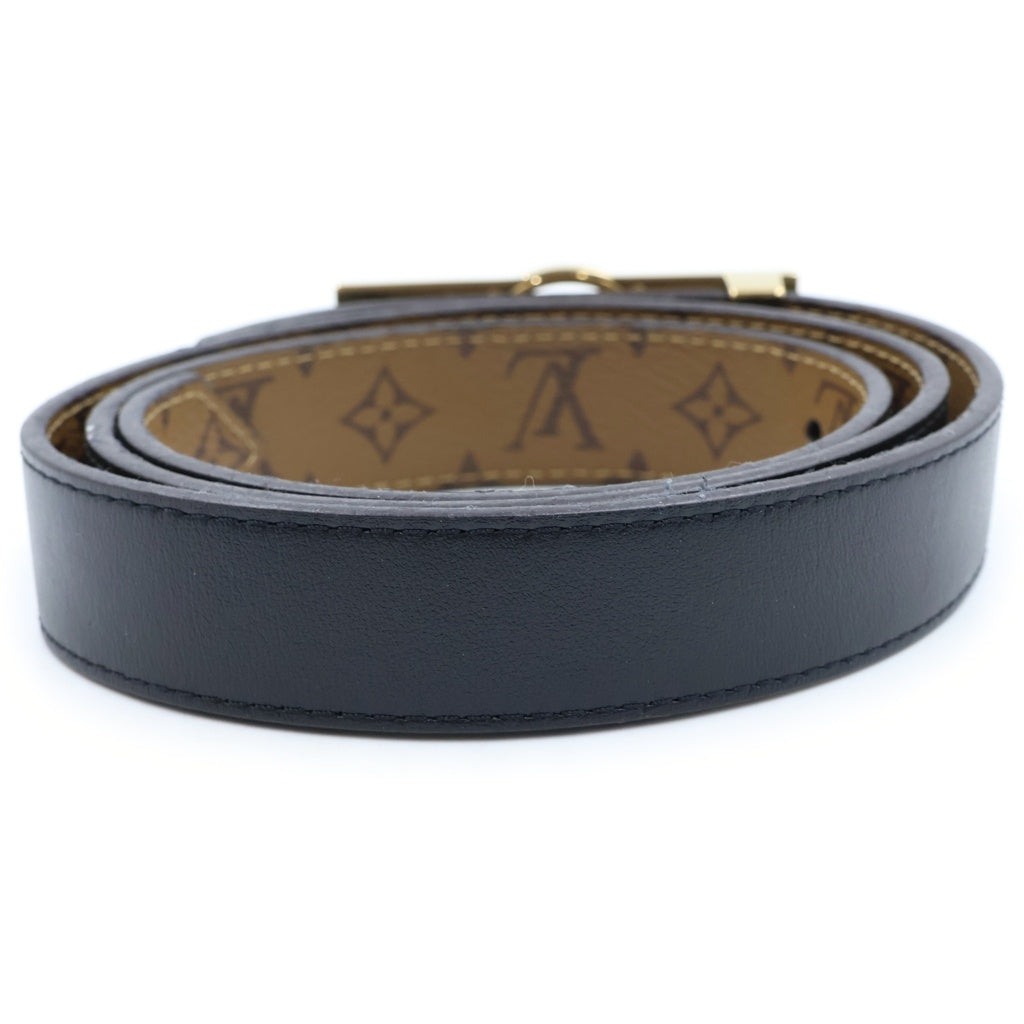 LOUIS VUITTON(ルイヴィトン) ドーフィーヌ 25MM リバーシブル モノグラム レザー ベルト ブラック/ブラウン ゴールド金具 M0203 レディース