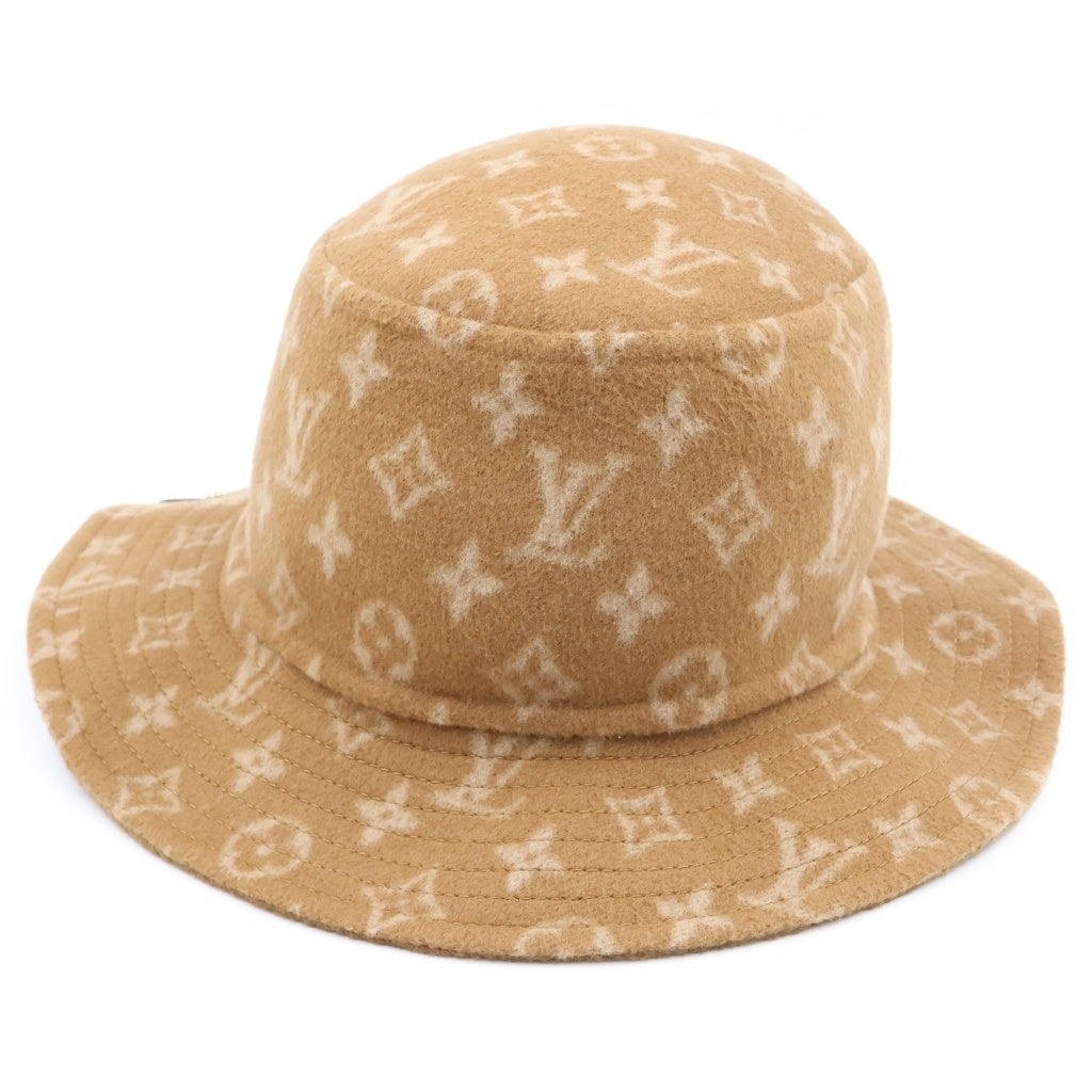 LOUIS VUITTON(ルイヴィトン) モノグラム ボブ キャリーオン ハット ウール バケットハット ブラウン #S M77294