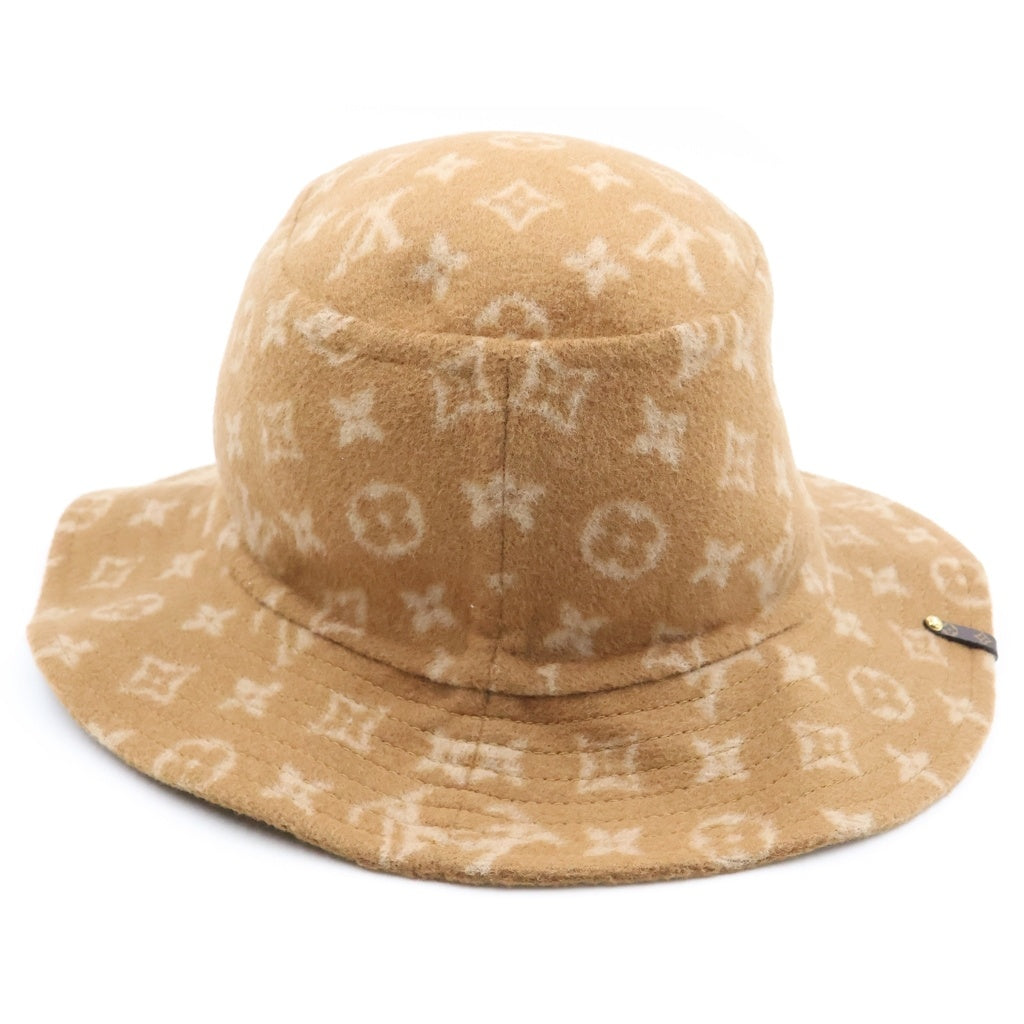 LOUIS VUITTON(ルイヴィトン) モノグラム ボブ キャリーオン ハット ウール バケットハット ブラウン #S M77294
