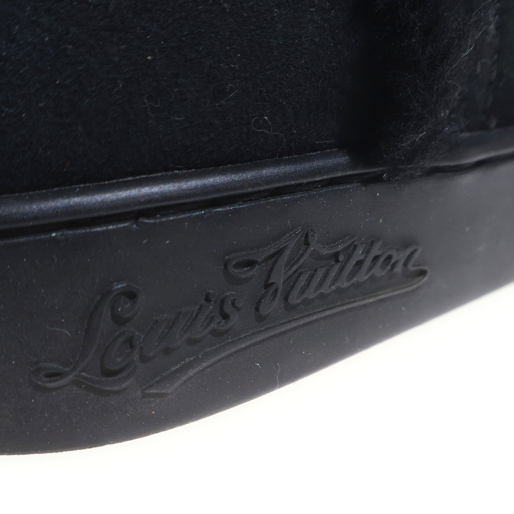 LOUIS VUITTON(ルイヴィトン) ベルト3連金具 スエード ムートンロングブーツ ラバーソール ブラック MA0069 レディース