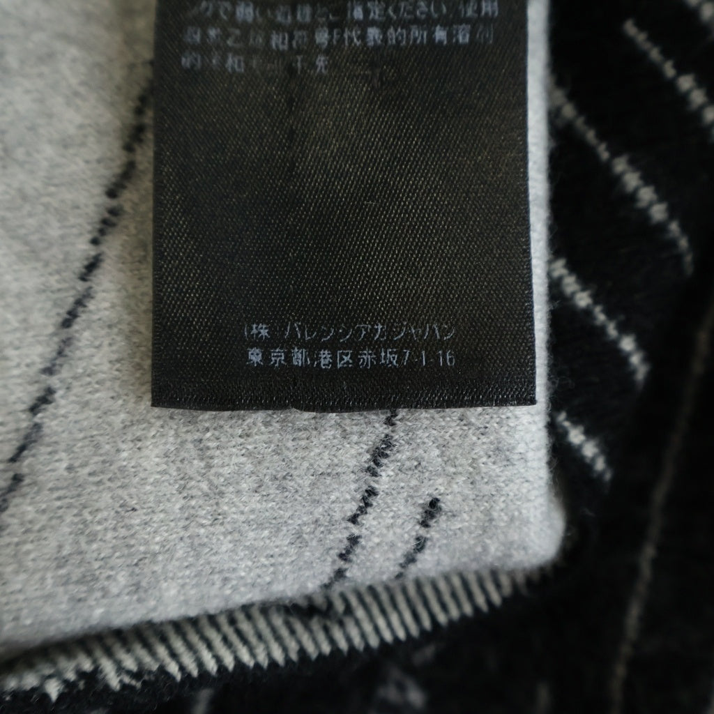 BALENCIAGA(バレンシアガ) 18AW オールオーバー ロゴ ジャガード クルーネック ウール 長袖ニット セーター ブラック 555381