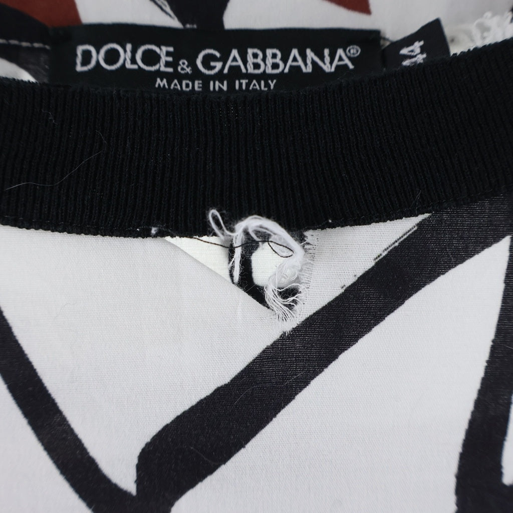 DOLCE & GABBANA(ドルチェアンドガッバーナ) 18SS マリア 半袖 Mロゴワッペン Tシャツ カットソー ホワイト×マルチカラー