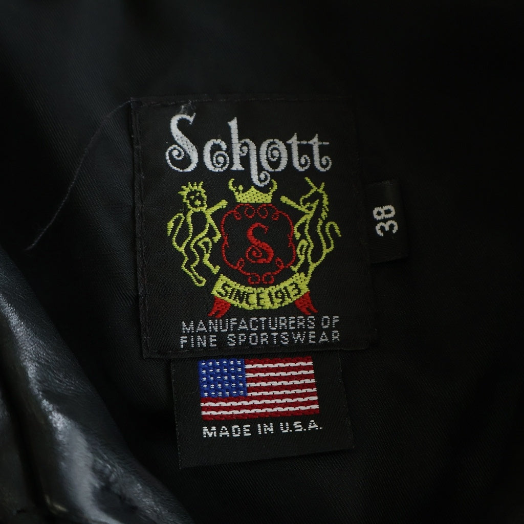 SCHOTT(ショット) 103US TRUCKER JACKET トラッカー シングルライダースジャケット レザー ブラック