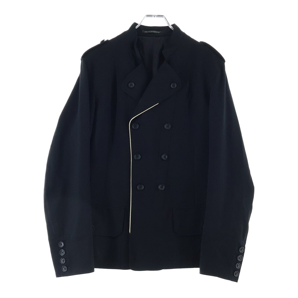 Yohji Yamamoto POUR HOMME(ヨウジヤマモト プールオム) 12SS 春夏・袴期 パイピングジャケット ウール ブラック HB-J56-100